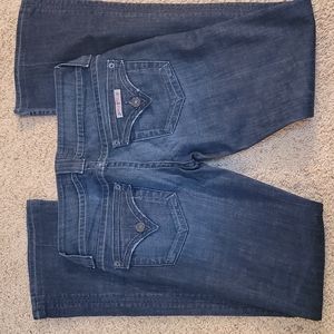 Hudson boot cut/ slight flair/ low rise dark denim jeans size 26